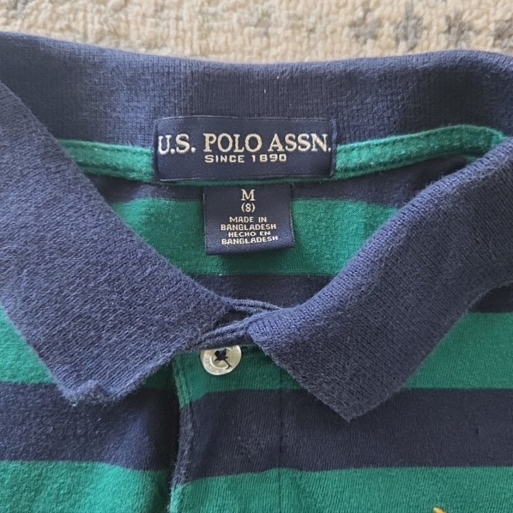 U.S. Polo Assn. Boys Polo Shirts Lot Of 2 Colorblock Classic Stripe M (8) - Picture 3 of 7